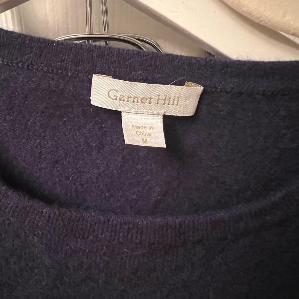 Garnet Hill Cashmere Crewneck Sweater - Picture 2 of 4